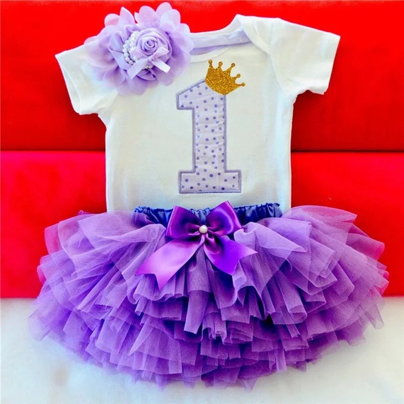 1st Birthday girl outfit with tutu NWT (107) - Picture 1 of 1